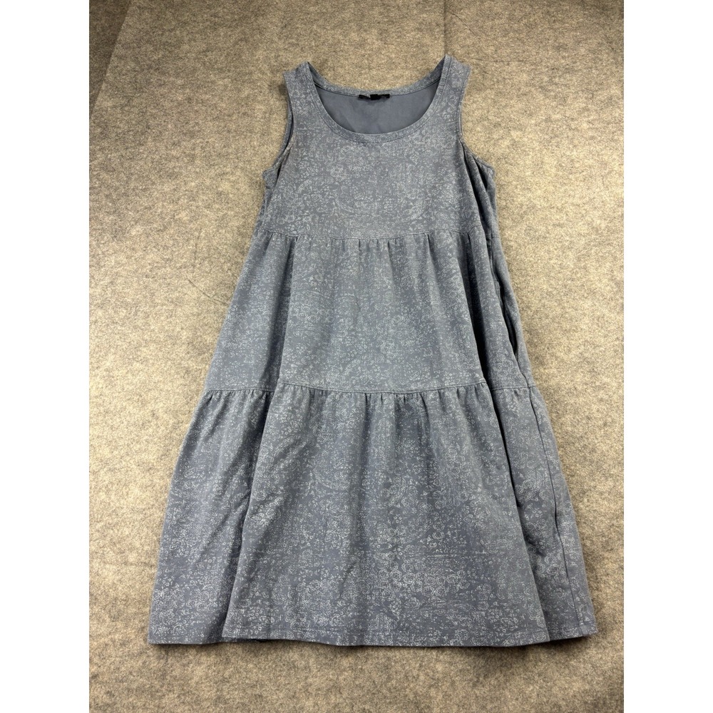 Frye Tiered Faded Bandana Dress Womens M Blue Paisley Pockets Western Boho Basic